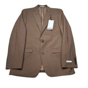 Bar III Slim Fit Suit Jacket Mens 40L 40 Rust Brown Active‎ Stretch $425 NEW